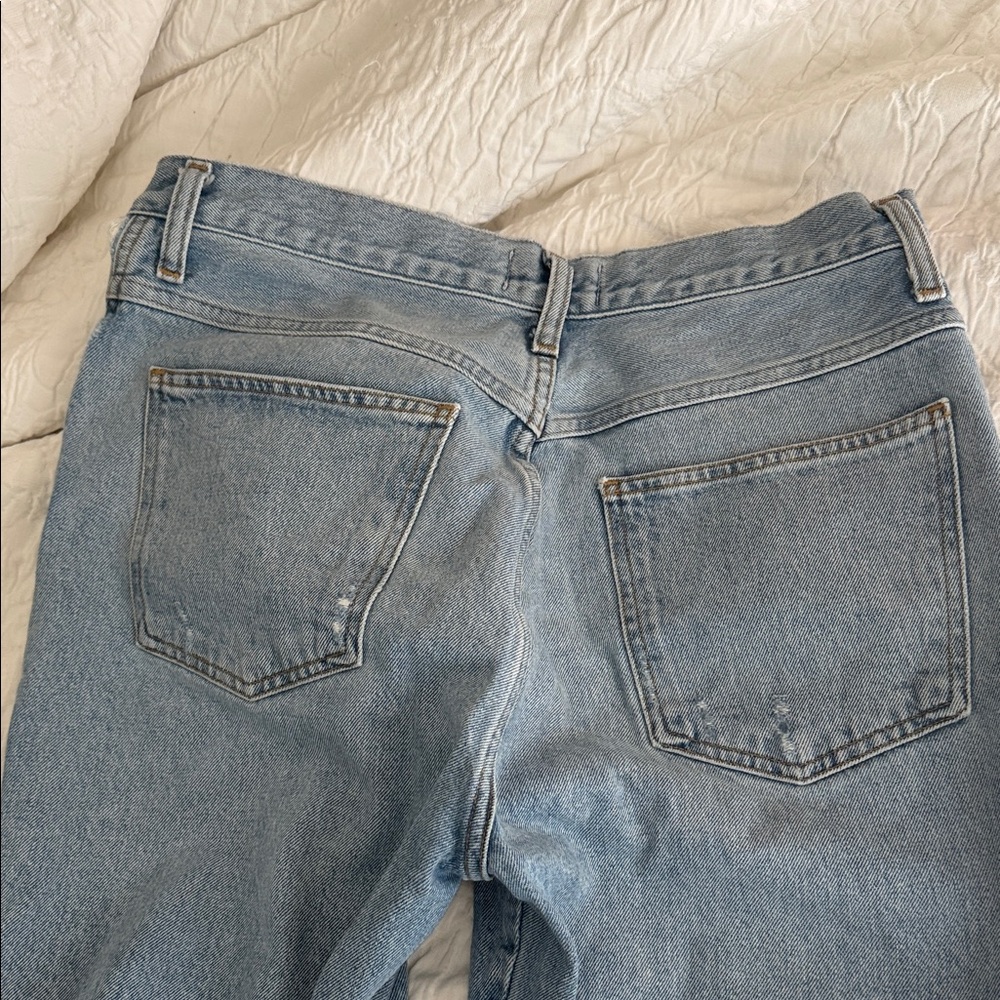 Agolde Cropped High-Rise Straight Jeans - Light Wash Blue - Riptide - Picture 4 of 5